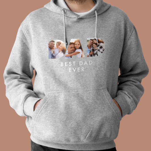 Dad multi photo modern typography child gift hoodie