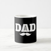 Dad Mustache Mug Black and White Kaffeetasse (Mittel)