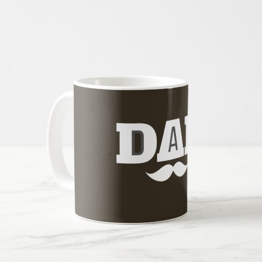 Dad  Mustache Mug Brown and White Kaffeetasse (Vorderseite Links)