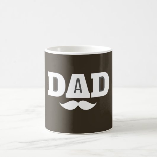 Dad Mustache Mug Brown and White Kaffeetasse (Mittel)