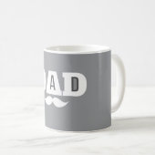 Dad Mustache Mug Grey and White Kaffeetasse (VorderseiteRechts)