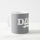 Dad Mustache Mug Grey and White Kaffeetasse (Vorderseite Links)