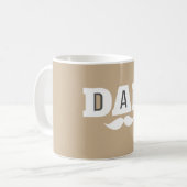 Dad Mustache Mug Light Brown and White Kaffeetasse (Vorderseite Links)