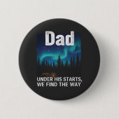 Dad Northern Lights Camping Customizable Button (Vorderseite)