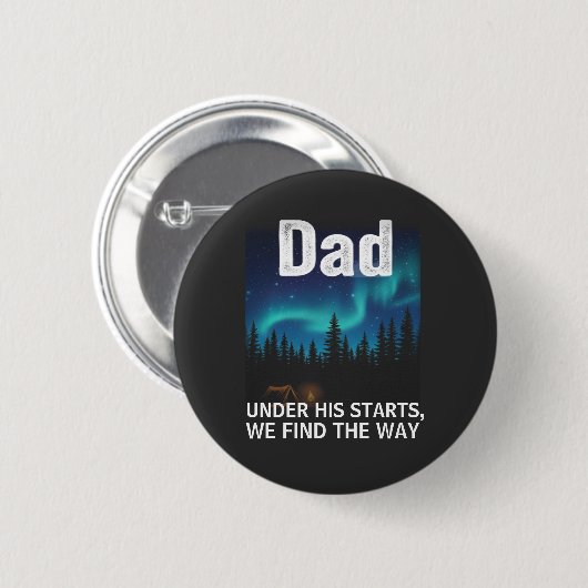 Dad Northern Lights Camping Customizable Button (Vorne & Hinten)