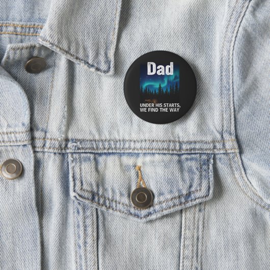Dad Northern Lights Camping Customizable Button (Beispiel)