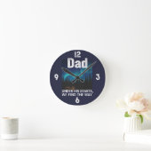 Dad Northern Lights Camping Customizable Runde Wanduhr (Zuhause)