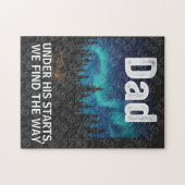 Dad Northern Lights Camping Customizable T-Shirt Puzzle (Horizontal)