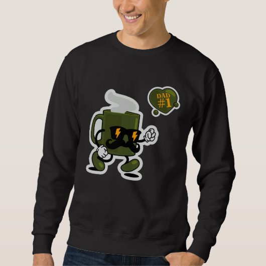 Dad Number 1 Parenting Proud Dad Paternity Beard O Sweatshirt (Vorderseite)