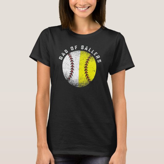 Dad Of Ballers Baseball Softball  Father s Day T-Shirt (Vorderseite)