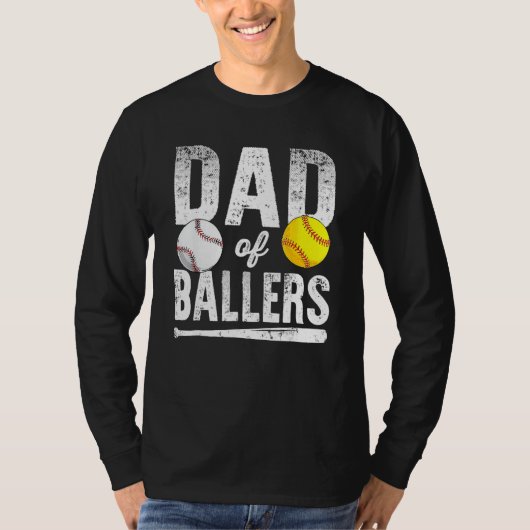 Dad Of Ballers Softball Baseball Player Dad Father T-Shirt (Vorderseite)