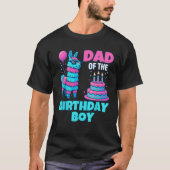 dad of Birthday Boy Llama Pinata Party family math T-Shirt (Vorderseite)