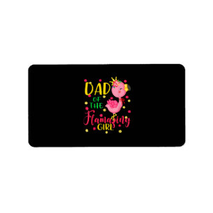 Dad Of Flamazing Girl Cute Flamingo Dad Birthday Adressaufkleber