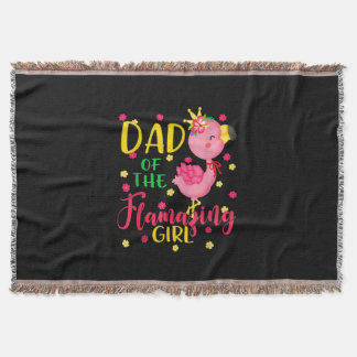 Dad Of Flamazing Girl Cute Flamingo Dad Birthday Decke