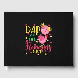 Dad Of Flamazing Girl Cute Flamingo Dad Birthday Gästebuch