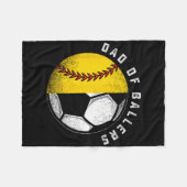 Dad Of Llers Father Son Softll Soccer Player Coach Fleecedecke (Vorderseite (Horizontal))
