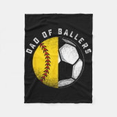 Dad Of Llers Father Son Softll Soccer Player Coach Fleecedecke (Vorderseite)
