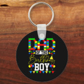 Dad Of The Birthday Boy Building Block Lover Match Schlüsselanhänger (Vorderseite)