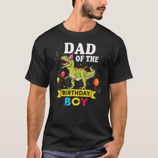 Dad Of The Birthday Boy Dinosaur T-Rex Matching Fa T-Shirt (Vorderseite)