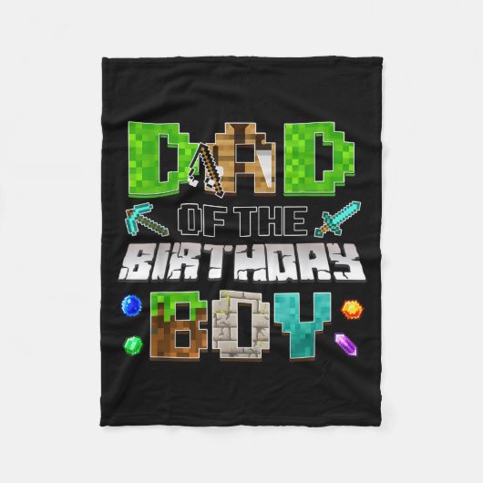 Dad Of The Birthday Boy Funny Gaming Birthday Xel Fleecedecke (Vorderseite)