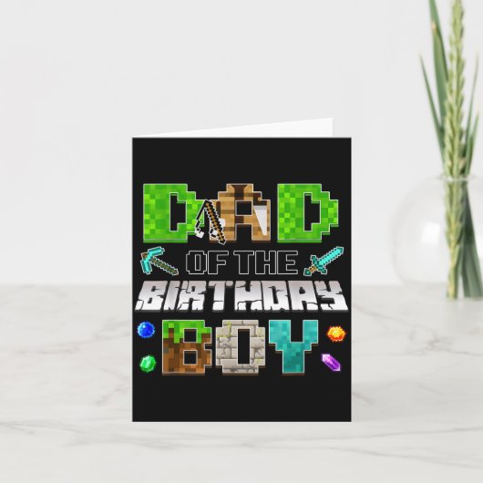Dad Of The Birthday Boy Funny Gaming Birthday Xel Karte (Vorderseite)