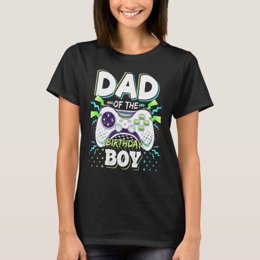Dad Of The Birthday Boy Matching Video Game Birthd T-Shirt (Vorderseite)