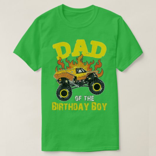 Dad of the Birthday Boy Monster Truck earthshaker T-Shirt (Design vorne)