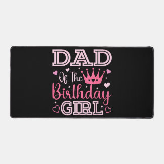 Dad of The Birthday Girl Cute Pink Matching Family Schreibtischunterlage