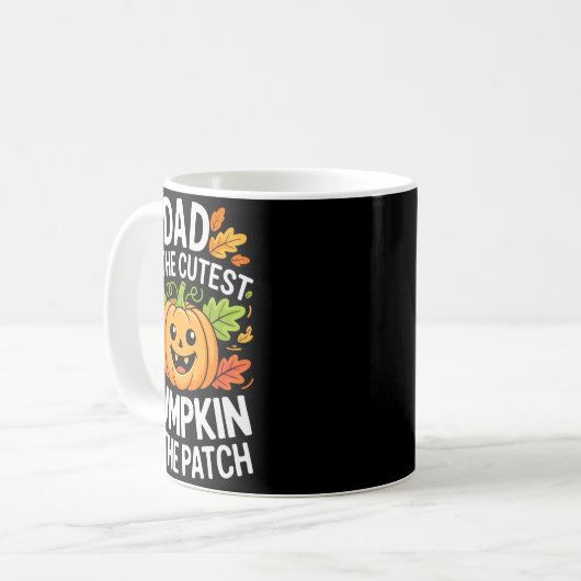 Dad Of The Cutest Pumpkin In The Patch Shirt Hallo Kaffeetasse (Vorderseite Links)