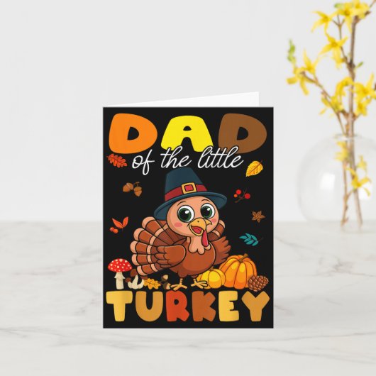 Dad Of The Little Turkey Thanksgiving Baby Shower Karte (Gelbe Blume)