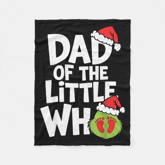 Dad Of The Little Who Funny Christmas Pregnancy An Fleecedecke (Vorderseite)