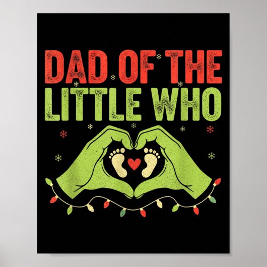 Dad Of The Little Who Qoute Christmas Pregnancy An Poster (Vorne)