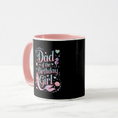 Dad of the Mermaid Birthday Girl Tasse (Vorderseite Links)