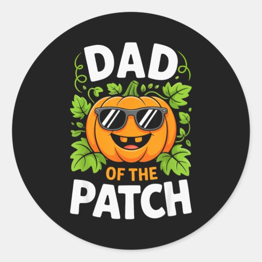 Dad Of The Patch Shirt Halloween Men Daddy Pumpkin Runder Aufkleber (Vorderseite)