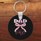 Dad Of The Sweet One Nk Coquette Bow 1st Birthday Schlüsselanhänger (Vorderseite)