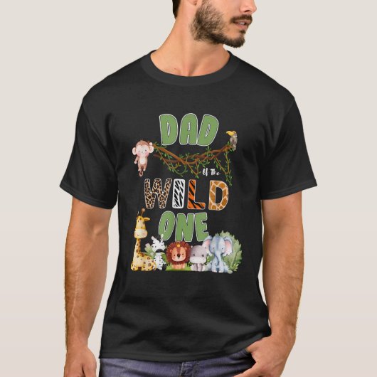 Dad Of The Wild One 1st Birthday Safari Family T-Shirt (Vorderseite)