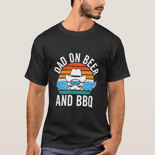 Dad On Beer And Bbq Daddy Drinking Father Drinker T-Shirt (Vorderseite)