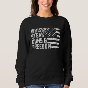 Dad Opa amerikanische US-Flagge Whiskey Steak Waff Sweatshirt