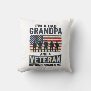 Dad Opa Veteran Patriotisches Vintage-Shirt-Design Kissen