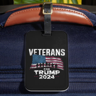 Dad Opa Veteranen Für Trump 2024 Amerikanische Fla Gepäckanhänger