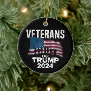Dad Opa Veteranen Für Trump 2024 Amerikanische Fla Keramik Ornament