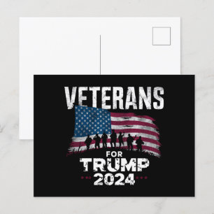 Dad Opa Veteranen Für Trump 2024 Amerikanische Fla Postkarte
