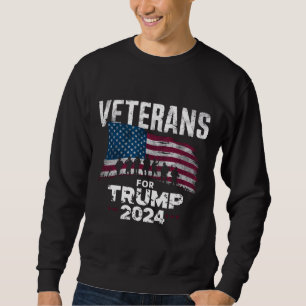 Dad Opa Veteranen Für Trump 2024 Amerikanische Fla Sweatshirt