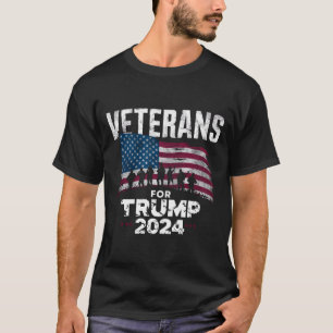 Dad Opa Veteranen Für Trump 2024 Amerikanische Fla T-Shirt
