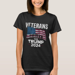 Dad Opa Veteranen Für Trump 2024 Amerikanische Fla T-Shirt