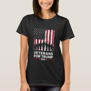 Dad Opa Veteranen Für Trump 2024 Amerikanische Fla T-Shirt