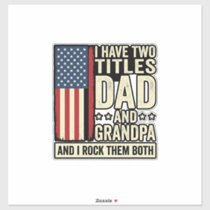Dad Opa Vintage Patriotisches Familien-Shirt Desig Aufkleber