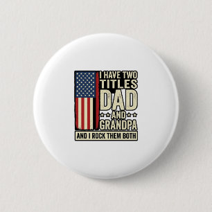Dad Opa Vintage Patriotisches Familien-Shirt-Desig Button