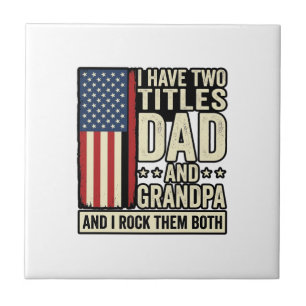 Dad Opa Vintage Patriotisches Familien-Shirt Desig Fliese