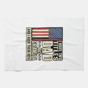 Dad Opa Vintage Patriotisches Familien-Shirt-Desig Geschirrtuch